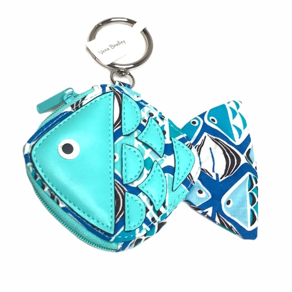 Vera Bradley Bag Charm & Coin Purse Go Fish, Blue - Picture 2 of 4